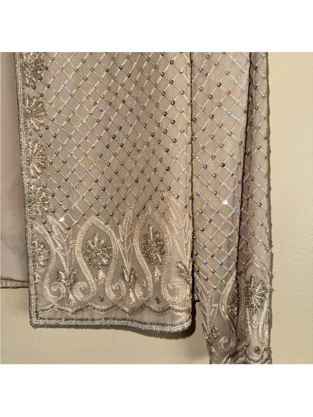 Vintage Adrianna Papell Occasions 100% Silk Elegant Grid Topper Jacket Sz 14 NEW - Picture 9 of 14